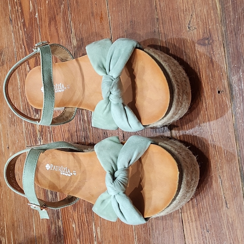 Madhuri Mint/Sage Green Platform Sandals By Patrizia Spring Step - Picture 3 of 6